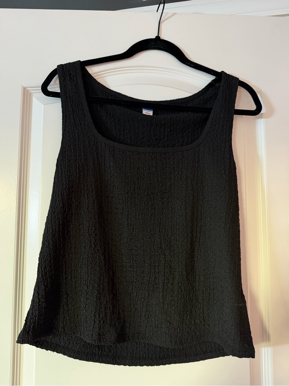 Classic Black Sleeveless Textured Tank Top